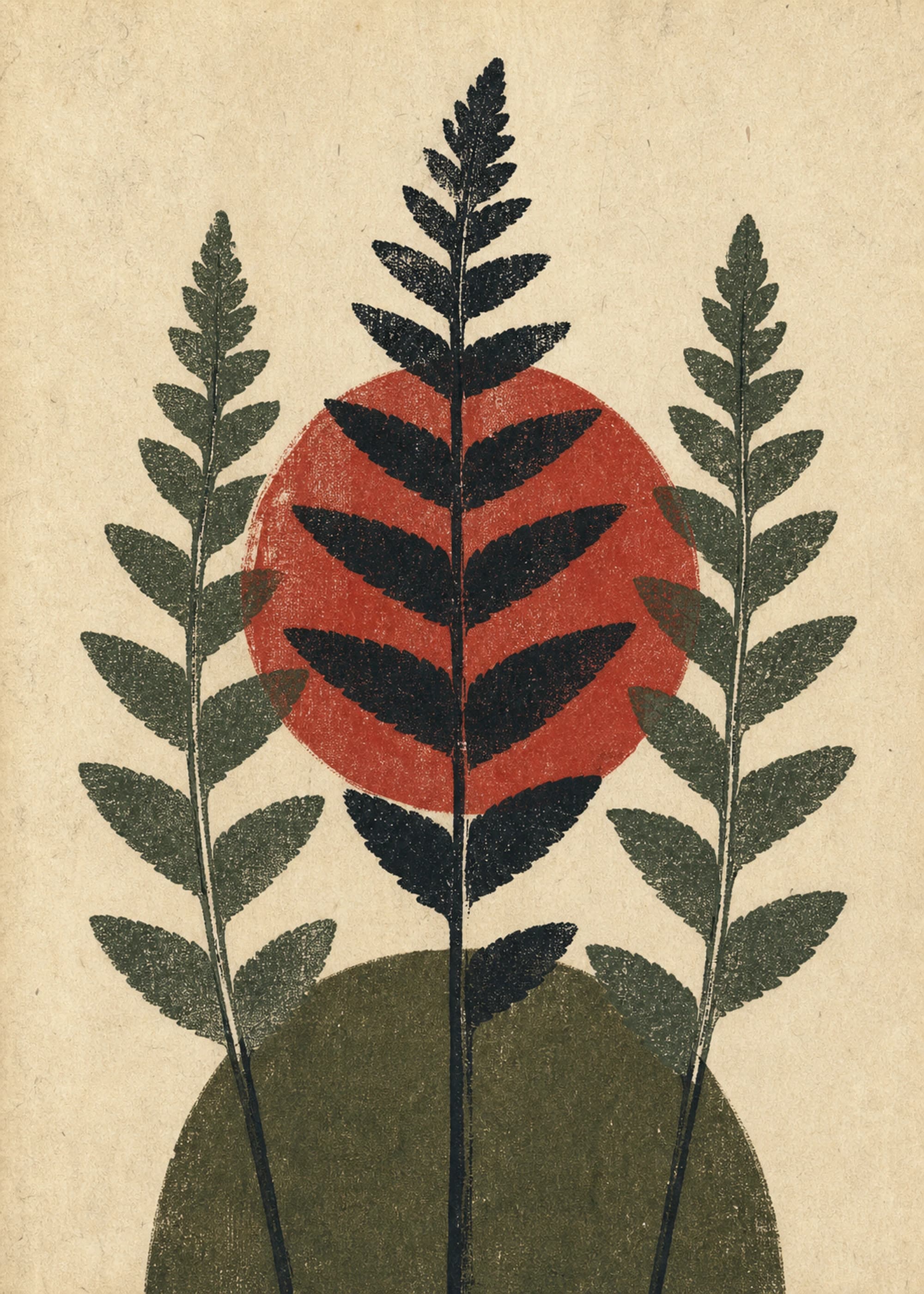 Fern Signal Interrupted, a graphic botanical PosterBloom art print