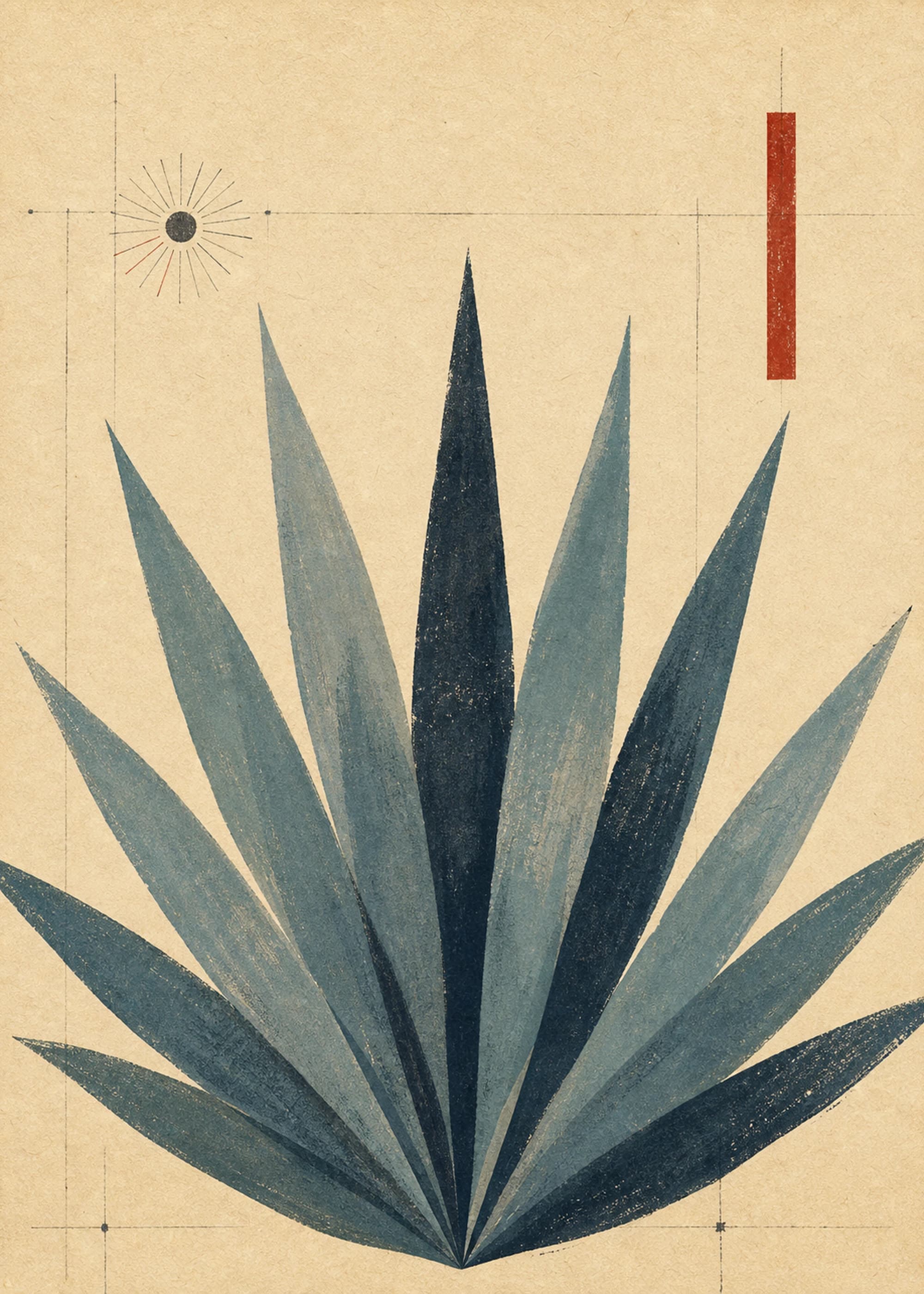Agave Field Notation — framed Signal Botanics art print