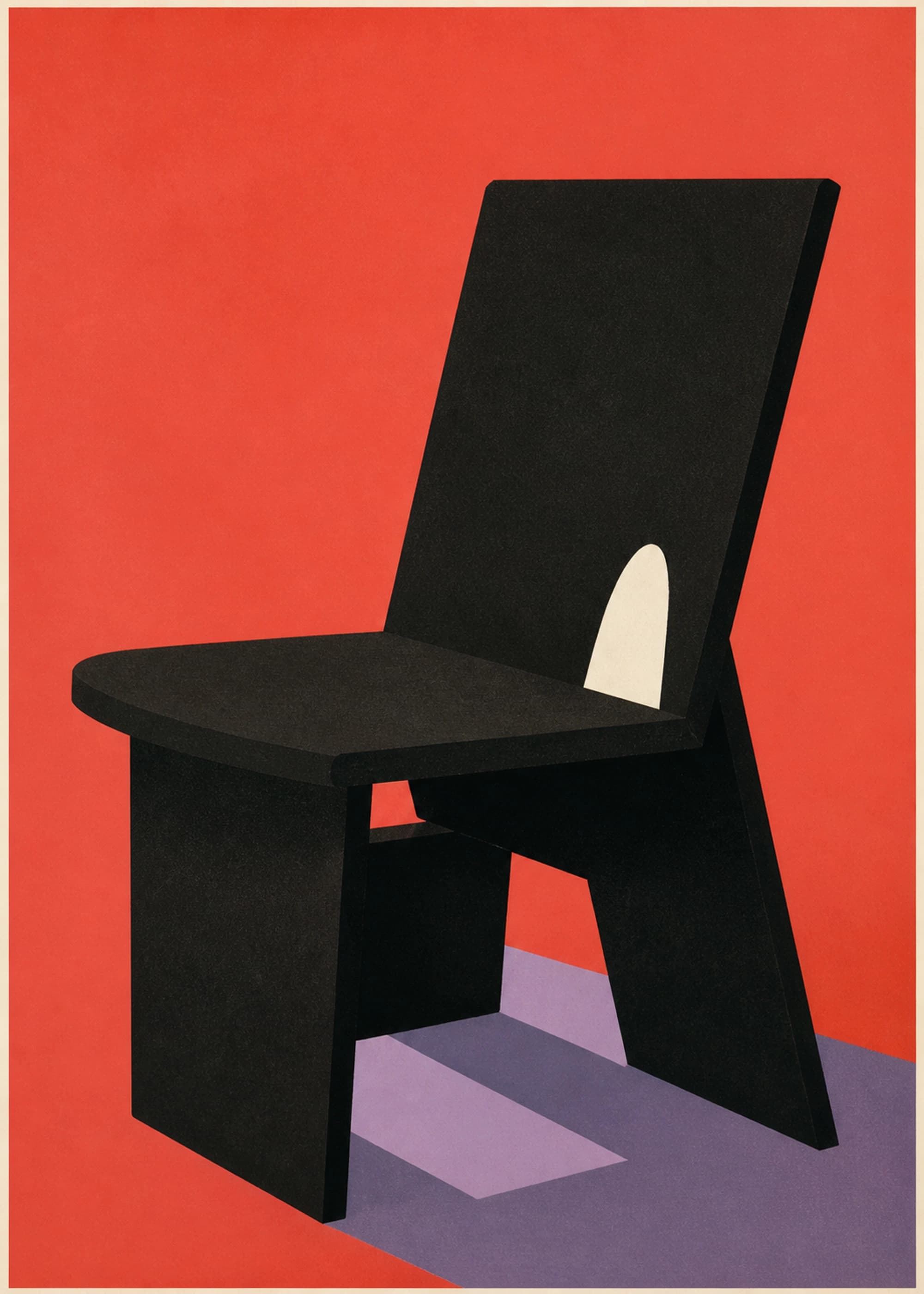 Coral Chair Study — framed Object Study art print